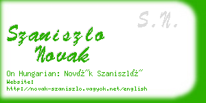 szaniszlo novak business card